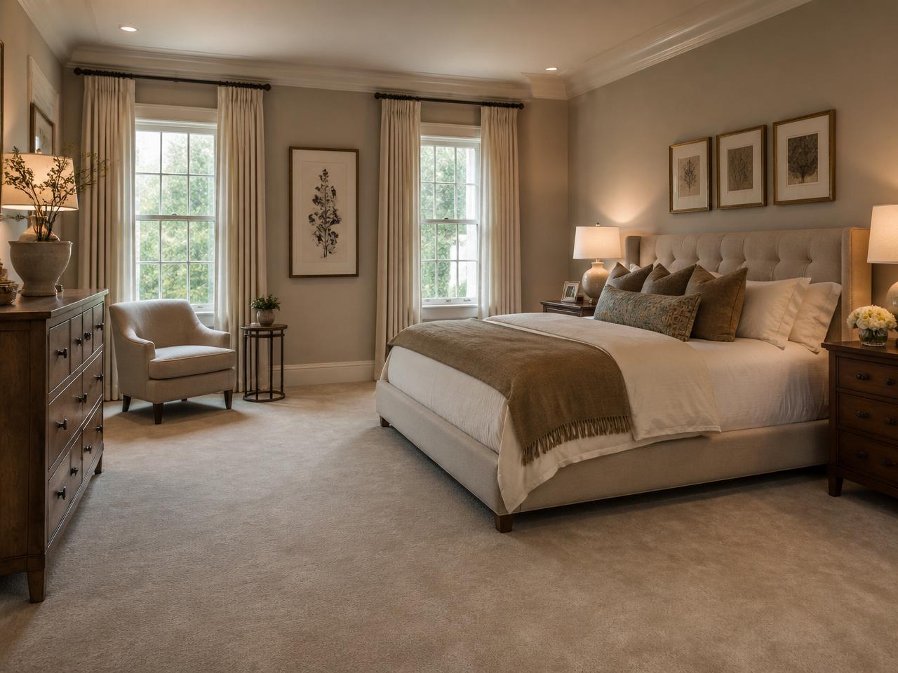 Bedroom carpet install